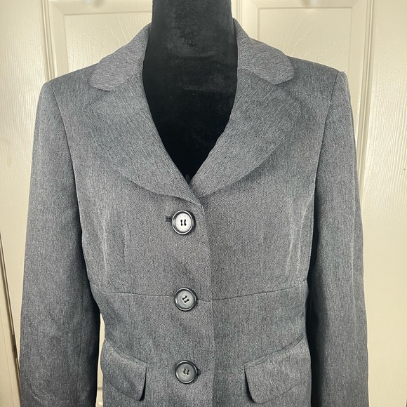 Le Suit Petite Women's Three-Button Gray Blazer Size 14P - Picture 4 of 6